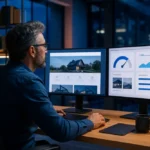 A website specialist optimizing speed and performance in a modern studio